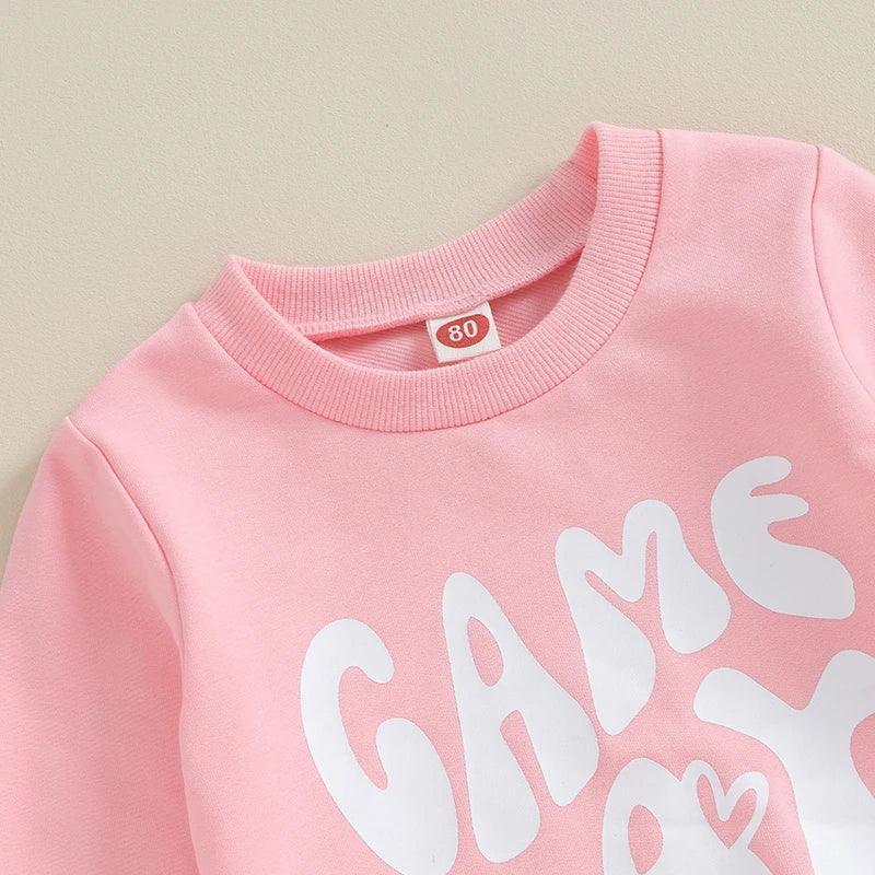 game day pretty + pink kids outfit - basil boutique