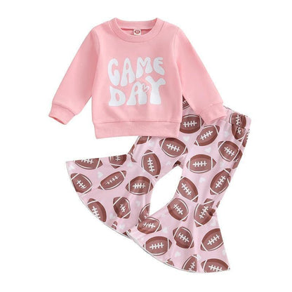 game day pretty + pink kids outfit - basil boutique