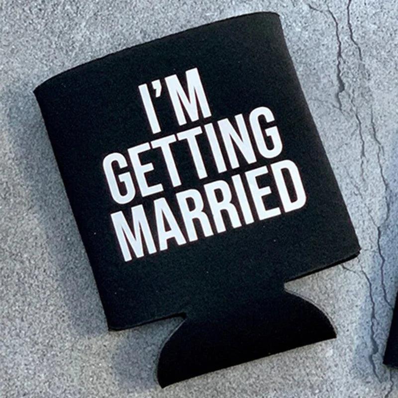 getting drunk + married koozies - basil boutique