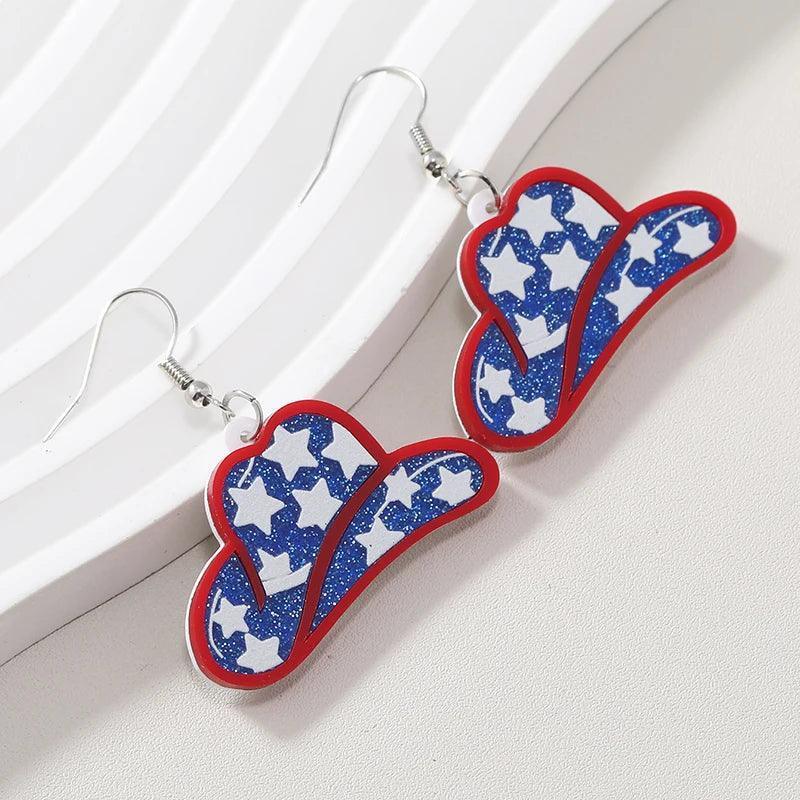 getting rowdy patriotic earrings - basil boutique