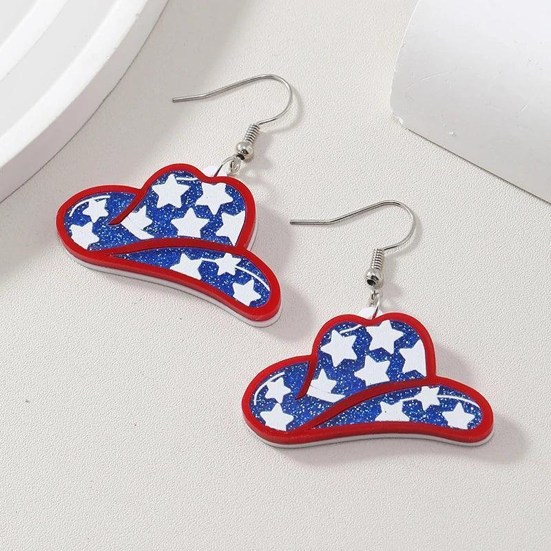 getting rowdy patriotic earrings - basil boutique