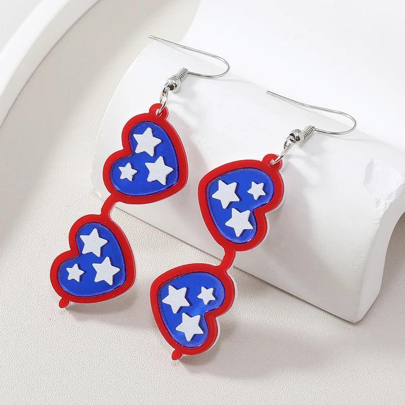 getting rowdy patriotic earrings - basil boutique