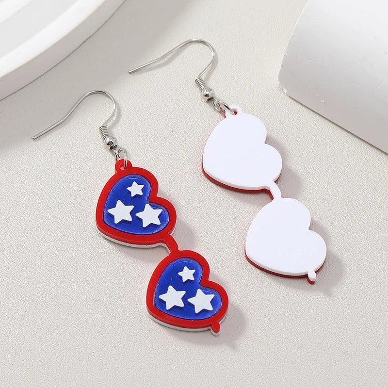 getting rowdy patriotic earrings - basil boutique