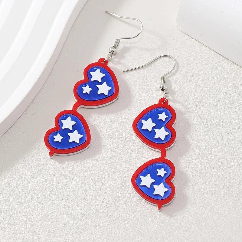 getting rowdy patriotic earrings - basil boutique