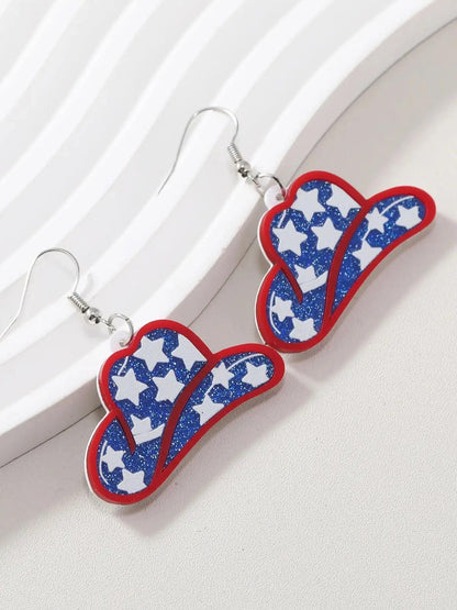 getting rowdy patriotic earrings - basil boutique