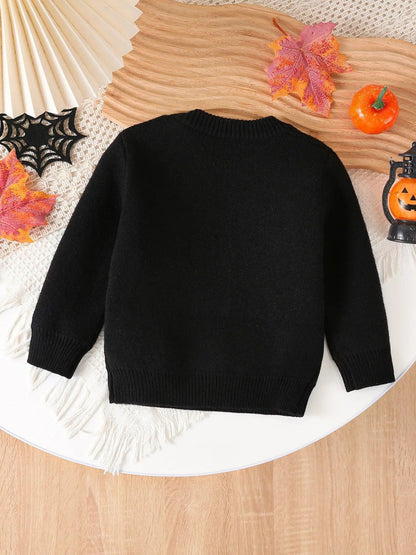 ghost knit kids crew sweater - basil boutique