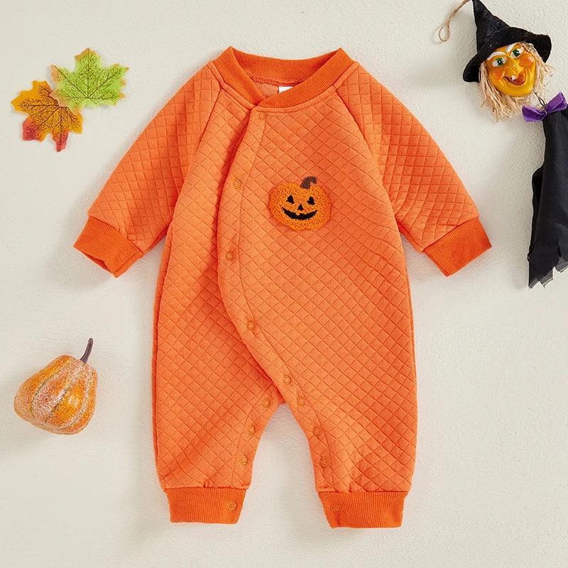 ghost + pumpkin embroidered onesies - basil boutique