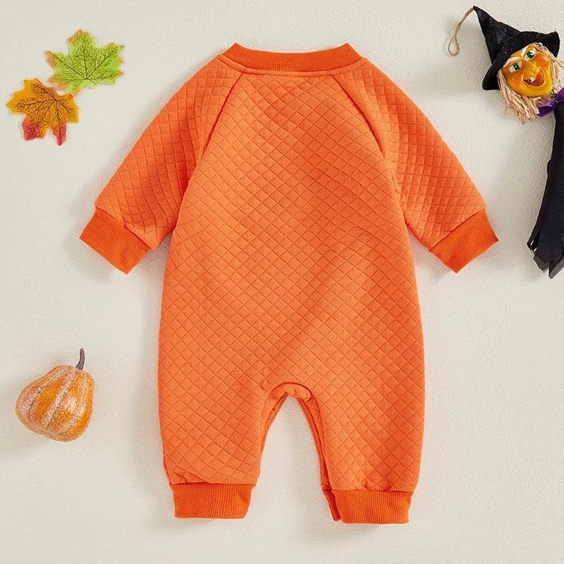 ghost + pumpkin embroidered onesies - basil boutique