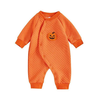 ghost + pumpkin embroidered onesies - basil boutique