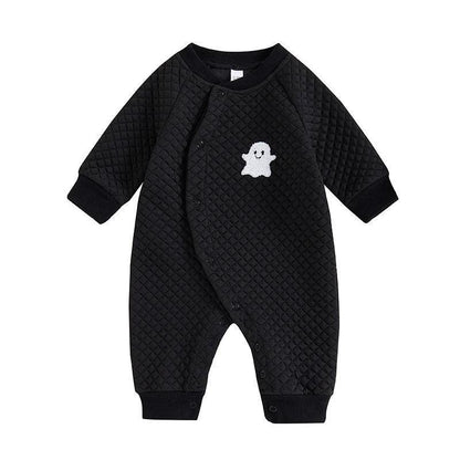 ghost + pumpkin embroidered onesies - basil boutique