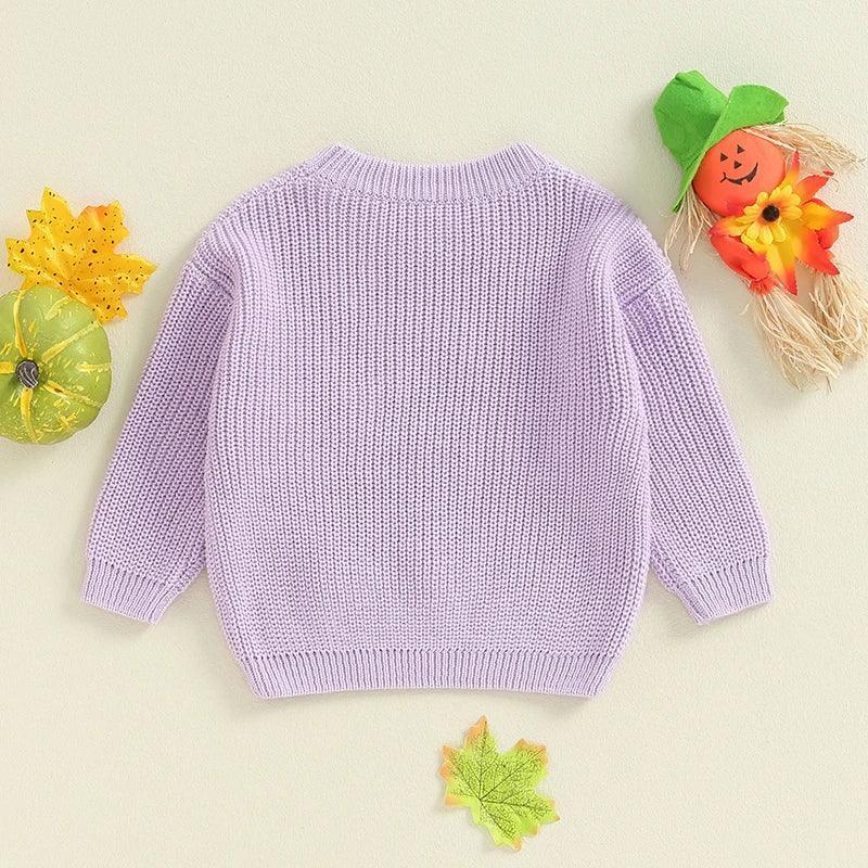 ghost + skull knit kids crew sweater - basil boutique