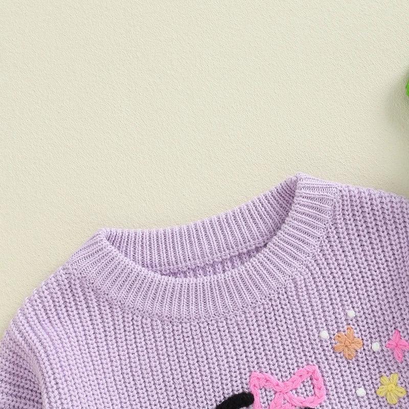 ghost + skull knit kids crew sweater - basil boutique