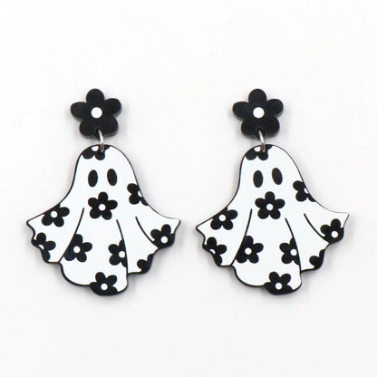 ghostly flower power earrings - basil boutique