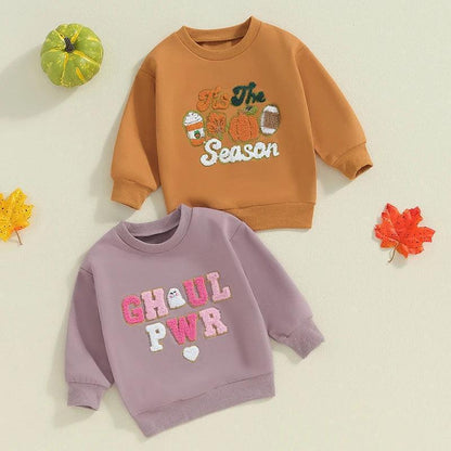 girly + ghouly kids crew sweatshirts - basil boutique