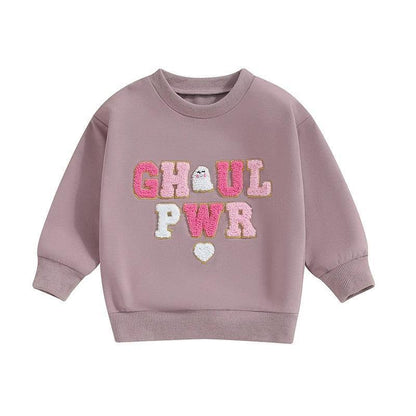 girly + ghouly kids crew sweatshirts - basil boutique