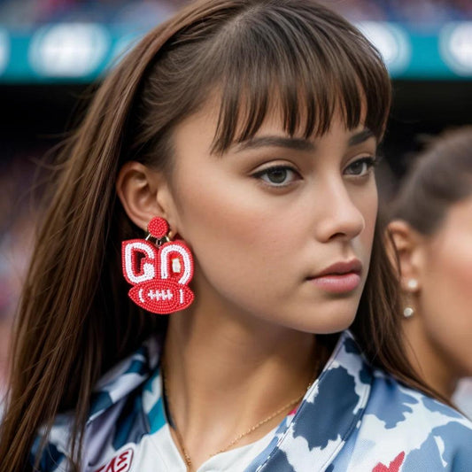 go football beaded earrings - basil boutique