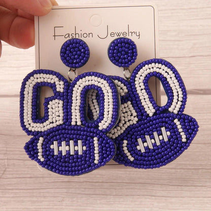 go football beaded earrings - basil boutique