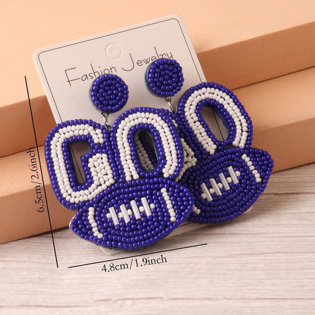 go football beaded earrings - basil boutique