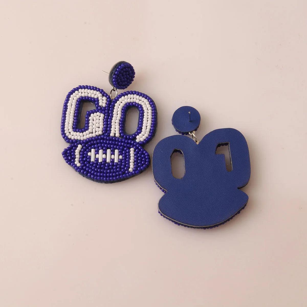 go football beaded earrings - basil boutique