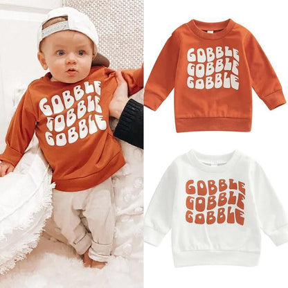 gobble retro kids crew sweatshirt - basil boutique