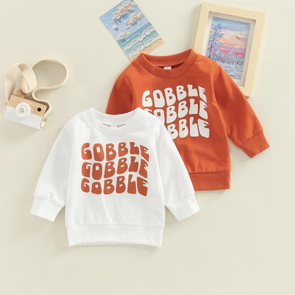 gobble retro kids crew sweatshirt - basil boutique