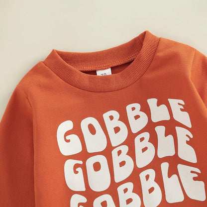 gobble retro kids crew sweatshirt - basil boutique