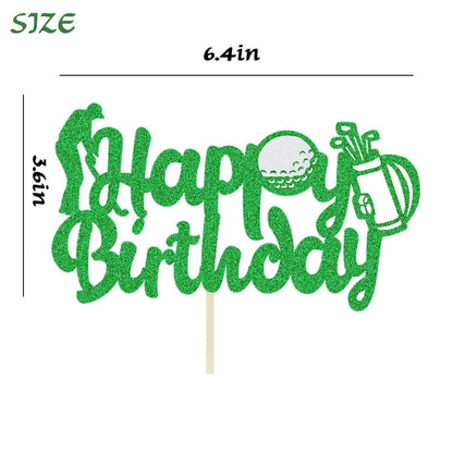 golf happy birthday cake topper - basil boutique