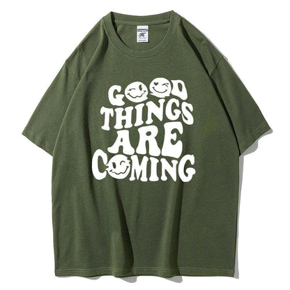 good things are coming oversized t-shirt - basil boutique