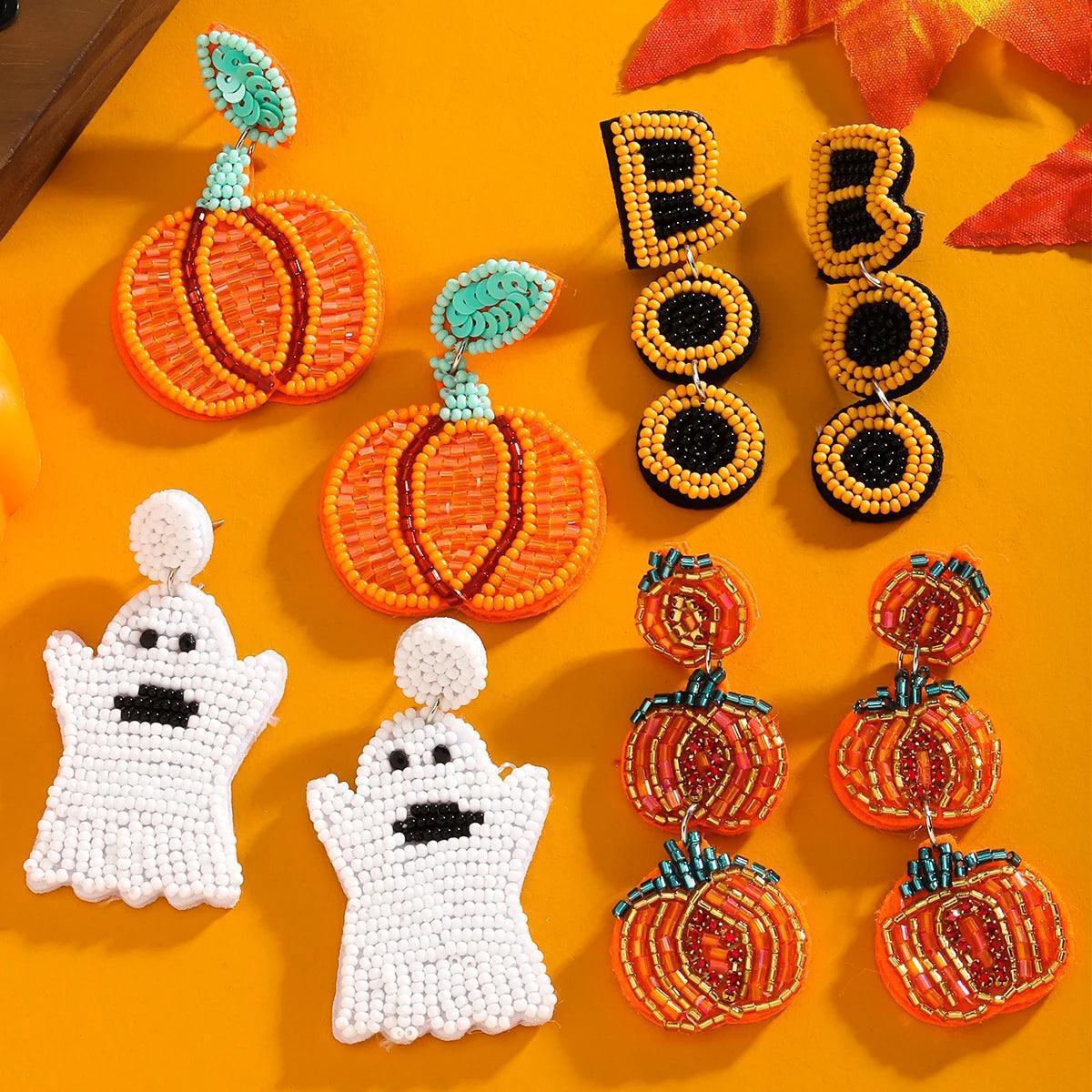 halloween beaded earrings - basil boutique