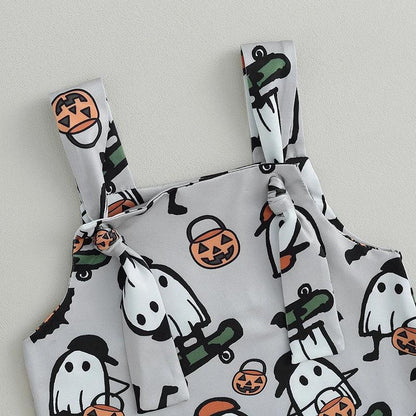 halloween kids overalls - basil boutique