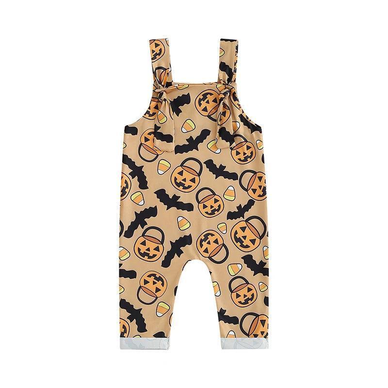 halloween kids overalls - basil boutique