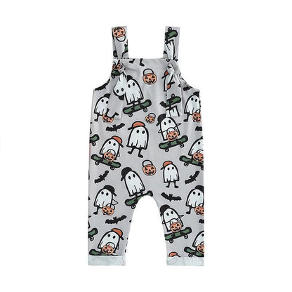 halloween kids overalls - basil boutique