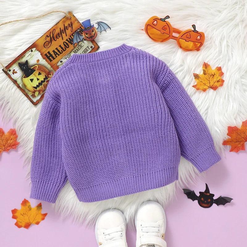 halloween knit kids cardigan - basil boutique