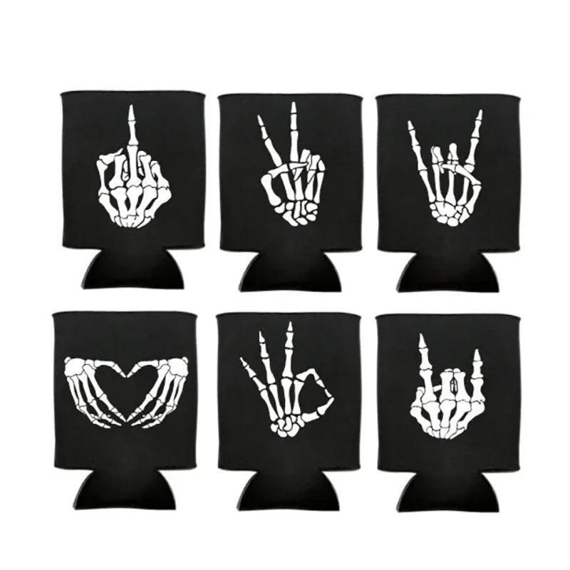 halloween skeleton koozies - basil boutique