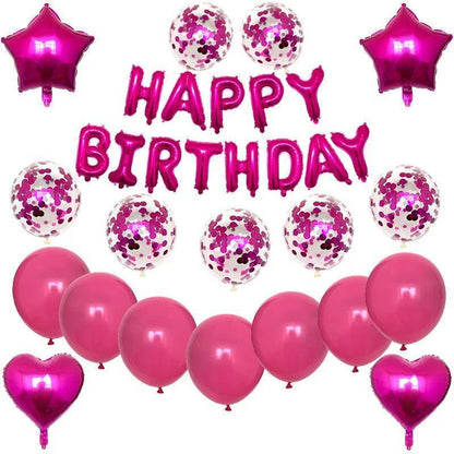 happy birthday foil balloons - basil boutique