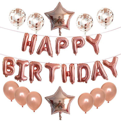 happy birthday foil balloons - basil boutique