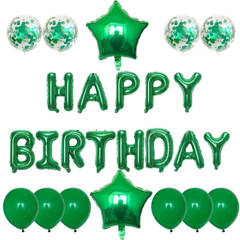 happy birthday foil balloons - basil boutique