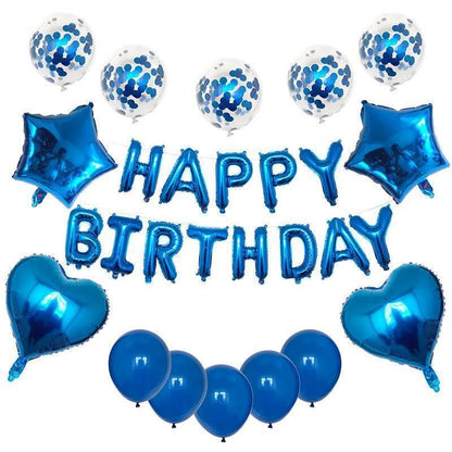 happy birthday foil balloons - basil boutique