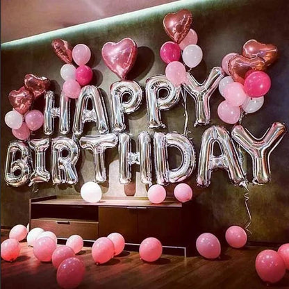 happy birthday foil balloons - basil boutique