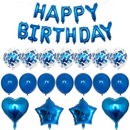 happy birthday foil balloons - basil boutique