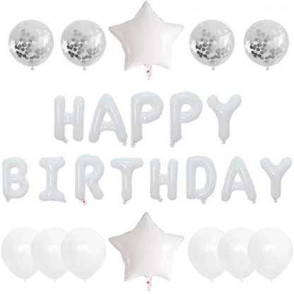 happy birthday foil balloons - basil boutique