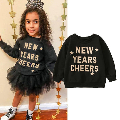 happy new year star kids sweatshirt - basil boutique