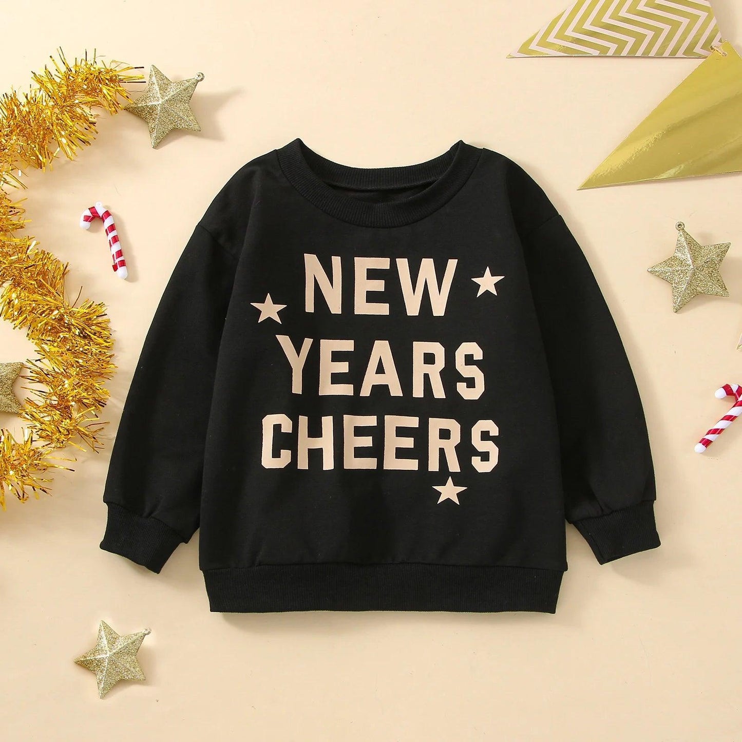 happy new year star kids sweatshirt - basil boutique