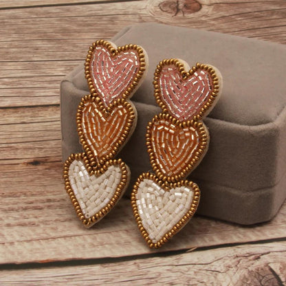 heart beaded earrings - basil boutique