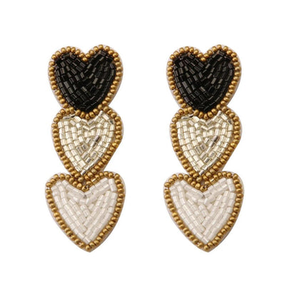 heart beaded earrings - basil boutique