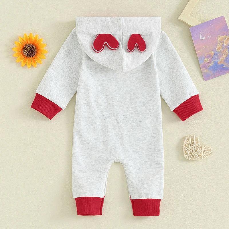 heart bear onesie - basil boutique