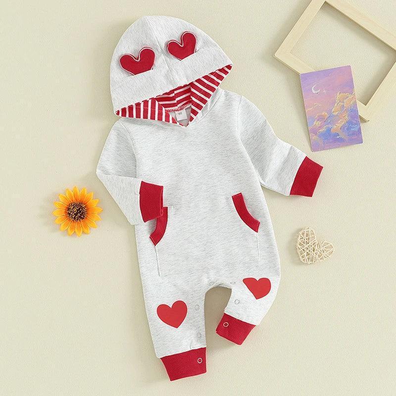 heart bear onesie - basil boutique