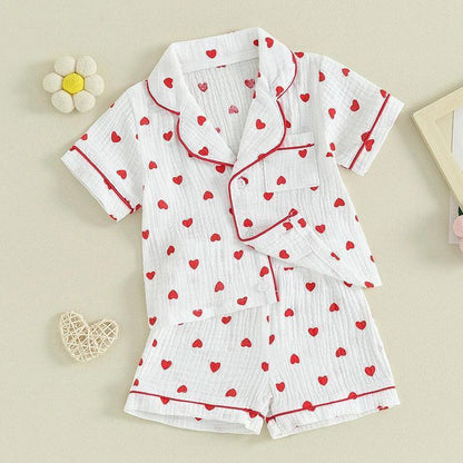 heart kids pajamas - basil boutique