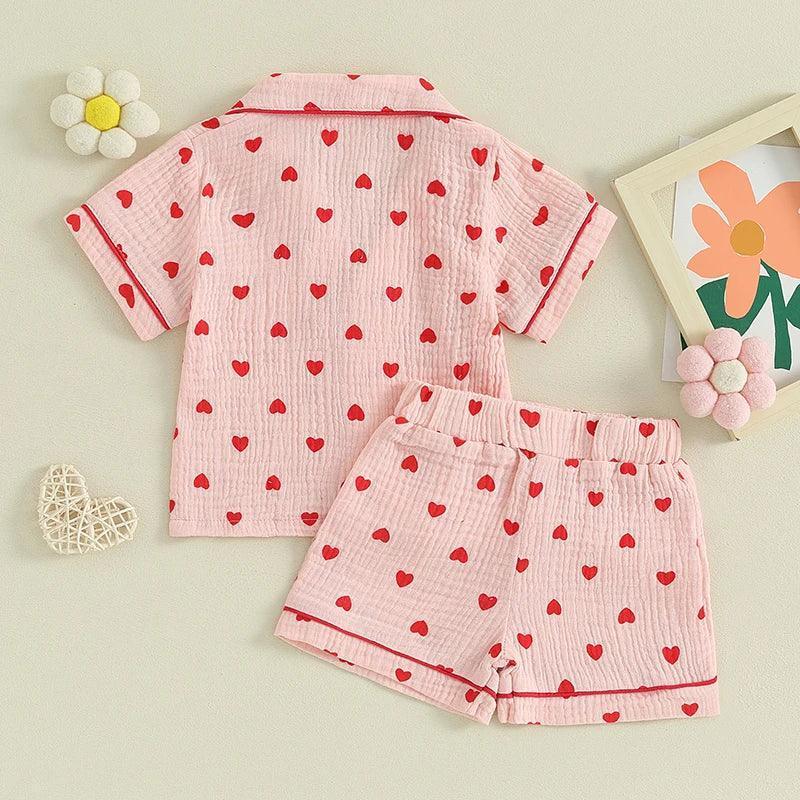 heart kids pajamas - basil boutique