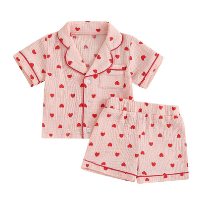 heart kids pajamas - basil boutique